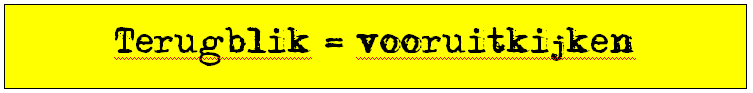 terugblik vooruit